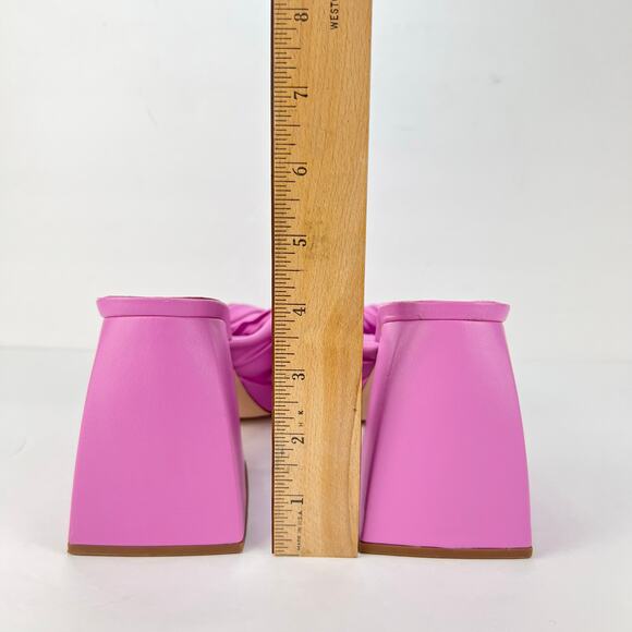 Circus By Sam Edelman 8 Marianna Pink Twist Chunky Slip On Open Toe Heel Sandals - Picture 8 of 9